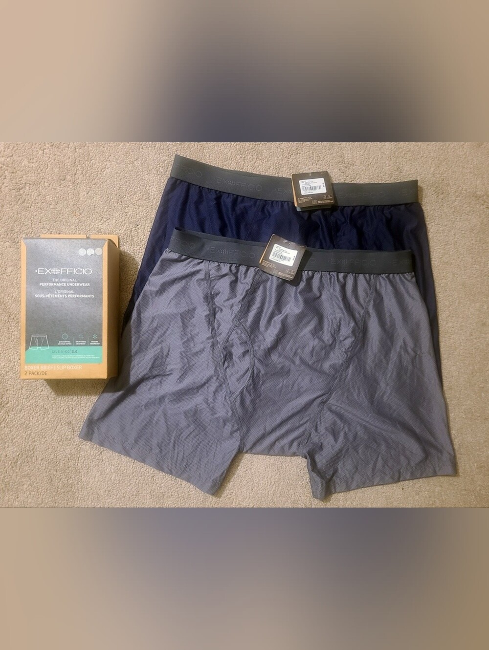 BNWT - ExOfficio - Pack Of 2 (Size M) Men's Give-N-Go 2.0 Boxer Briefs